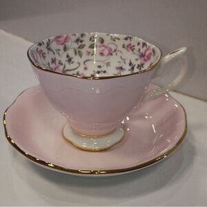 Royal Albert Rose Confetti Bone China Teacup & Saucer Set, NEW